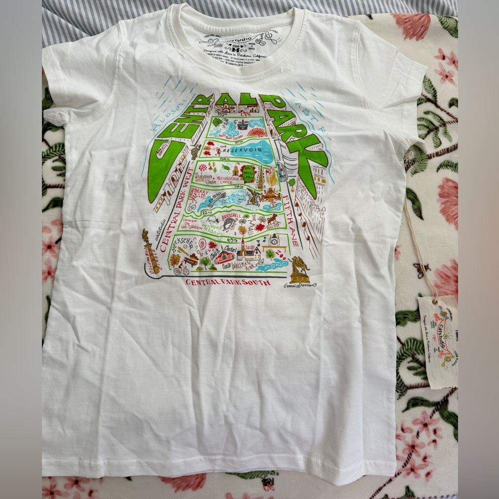 White Central Park Graphic Tee